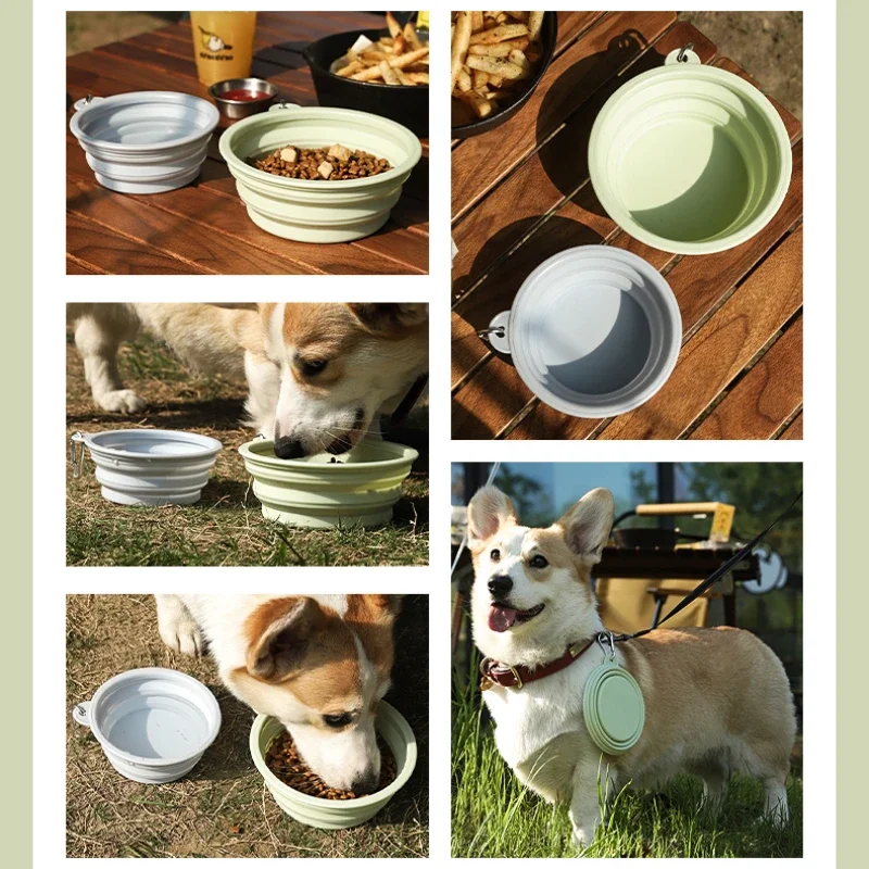 Comedor Portátil de Mascotas Reutilizable en Silicón para Perros y Gatos - Tazón de Alimento y Agua Outdoor — imagen 2