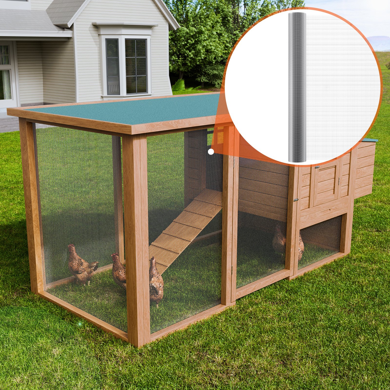 Hardware Cloth, 1'4 Inch 48in X 50 Ft 23 Gauge, Hot Dipped Galvanized Wire Mesh Roll, Chicken Wire Fencing, Wire Mesh For Rabbit Cages, Garden, Small Rodents — imagen 4