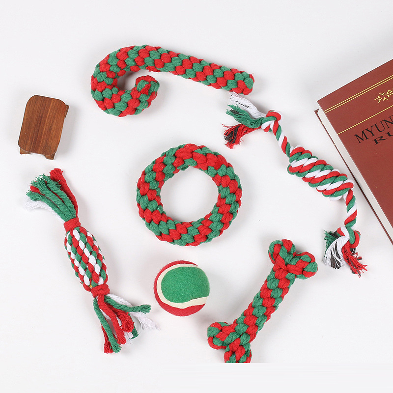 Pet Toys Christmas Series Christmas Combination Cotton Rope Toys Teeth Cleaning Teeth Grinding Dog Toys — image 13