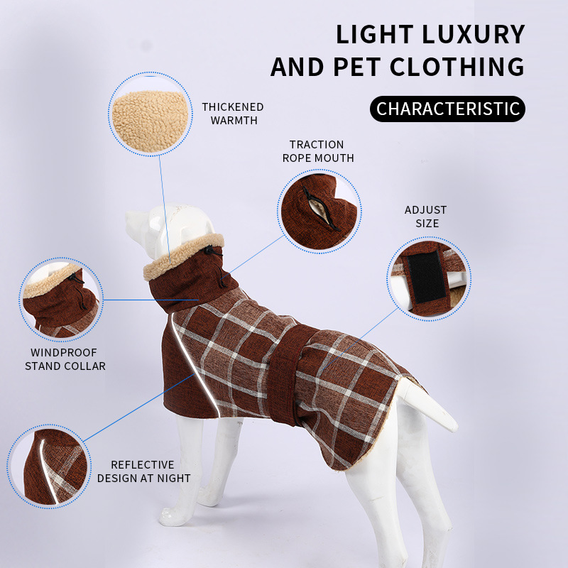 Ropa para Mascotas de Otoño e Invierno - Chaqueta de Lino Plaid Nueva para Perros y Gatos — imagen 2