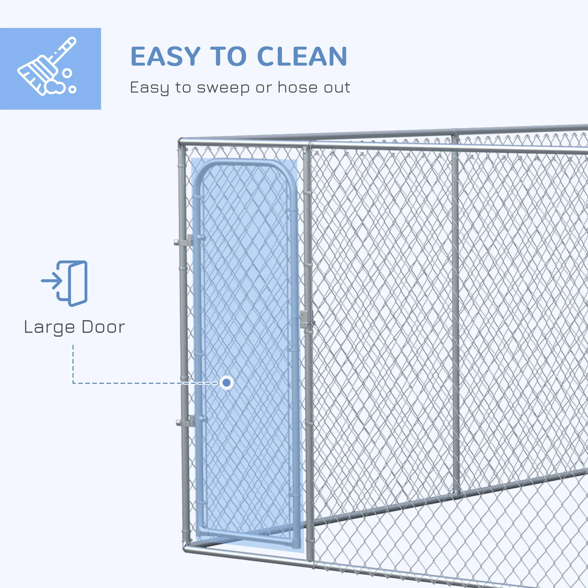 99 Sq. Ft. Dog Playpen Outdoor with Galvanized Steel Frame, for Small and Medium Dogs, 13.1' x 7.5' x 6' — image 6