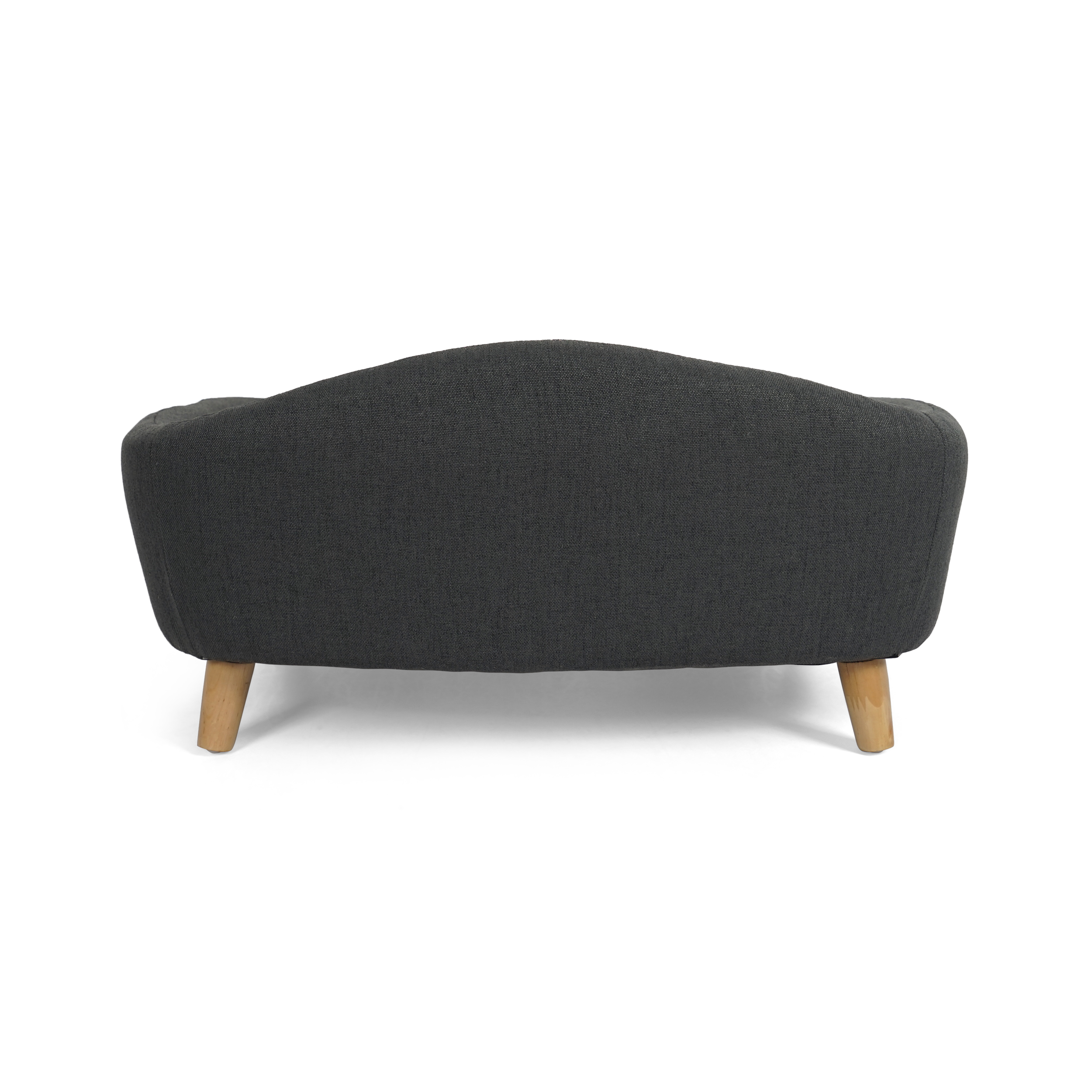 Elevated Dog Bed Frame for Small Dog, Fabric Pet Couch Bed with Rubber Wood Legs and Supportive Foam, Dark Gray, Easy Assembly — image 11