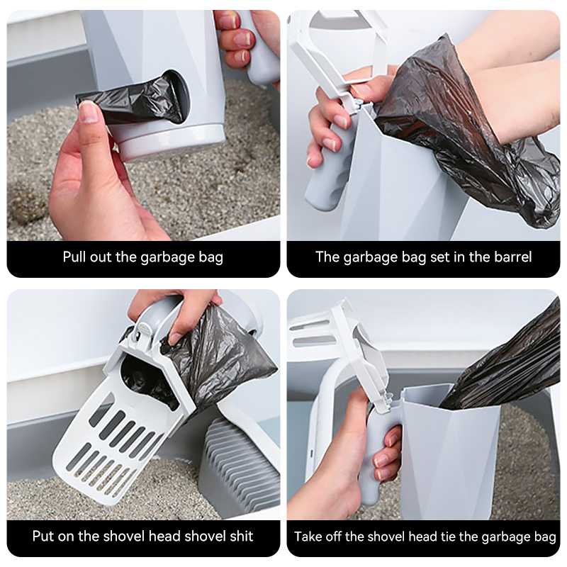 Cat Litter Shovel Self Cleaning Cats Litter Scooper Portable Cat Litter Box Kitten Toilet Cleaning Tool Pet Cat Supplies — image 3