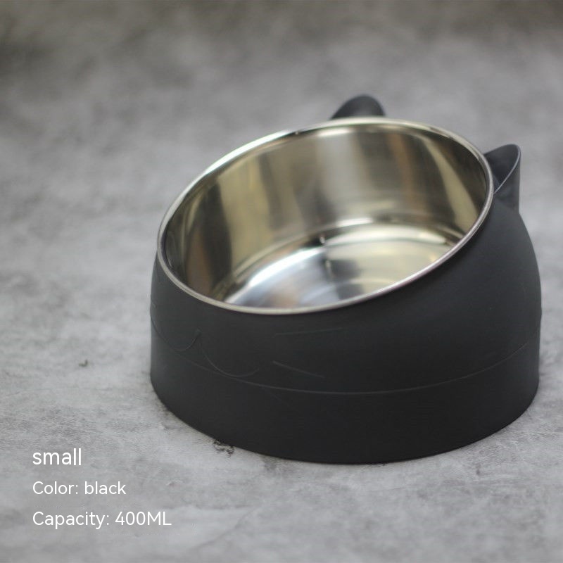 Bandeja de Alimento para Perros en Acero Inoxidable, Doble Plato con Protección Cervical y Boca Oblicua — imagen 13