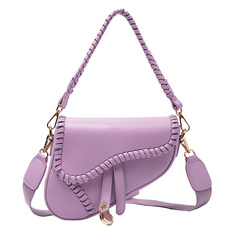 Women's Bag Autumn New Fashion One-Shoulder Messenger Personality Saddle Bag Korean Version Of The Solid Color Literary Trendy Bag — imagen 5