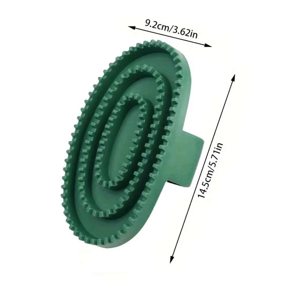 Shedding Horse Grooming Brush Handheld Massage Horse Hair Scraper Hair Detangling Rubber Cleaning Tool for Daily Grooming — image 6