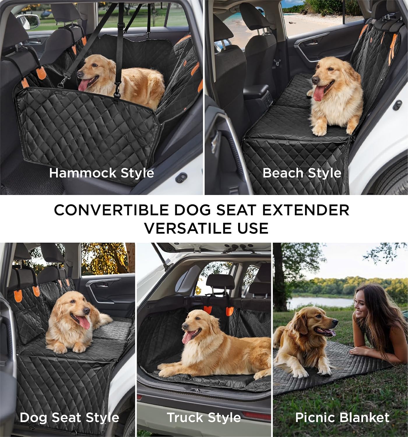 Cubierta para Perro de Autos - Extensión de Asiento Trasero con Capa Dura y 8 Capas de Materiales Premium — imagen 14