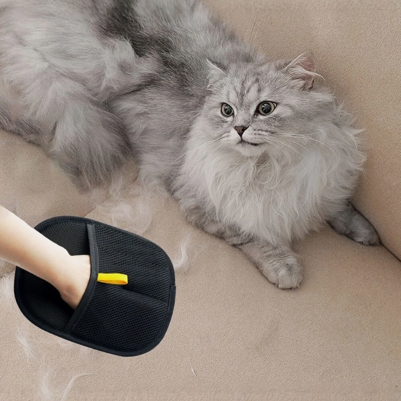 Pet Static Hair Removal Glove Double-Sided Brush Hair Remover Sticky Hair Remover Cat Hair Glove Dog Hair Comb — image 1