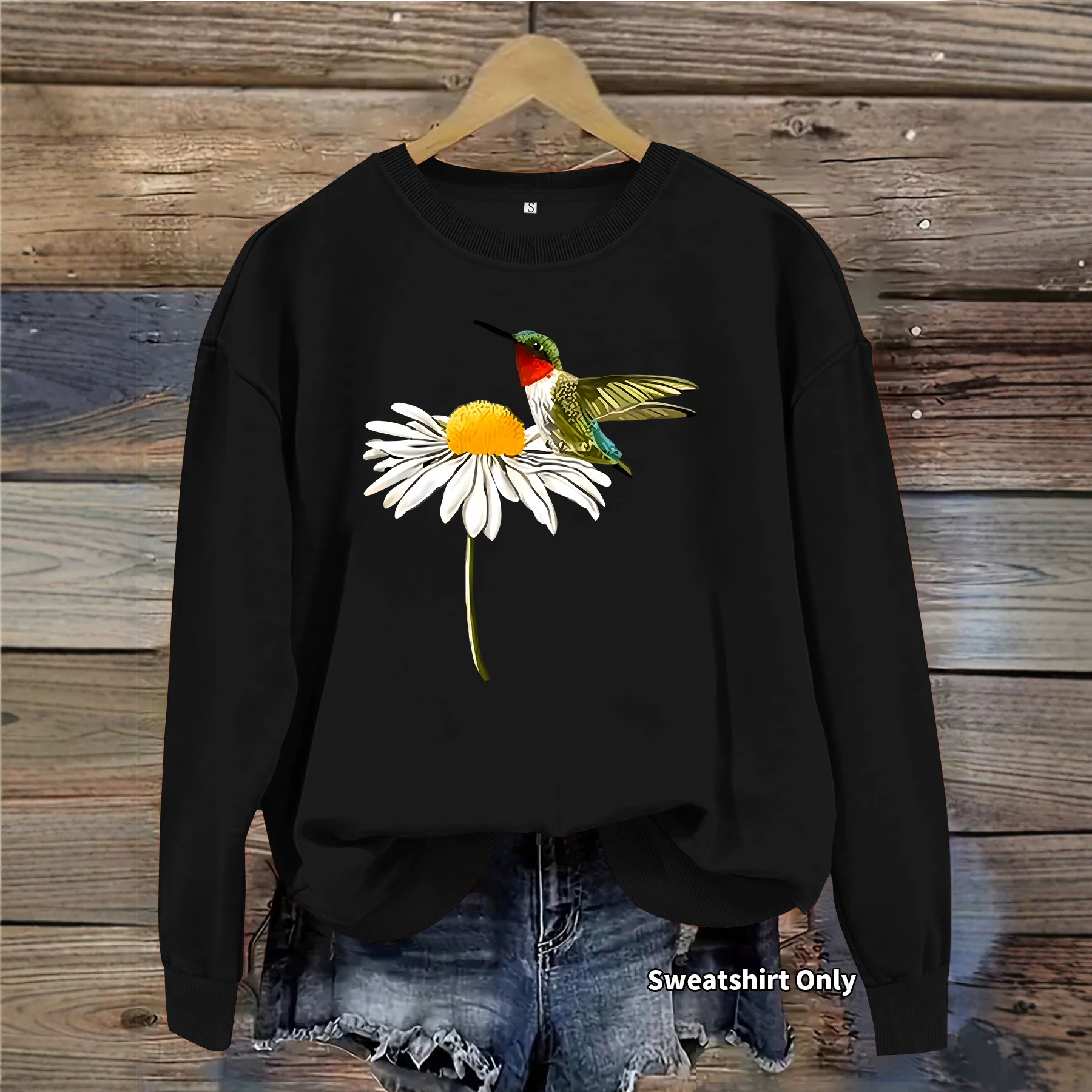 Daisy and Hummingbird Printed Hoodie — image 3