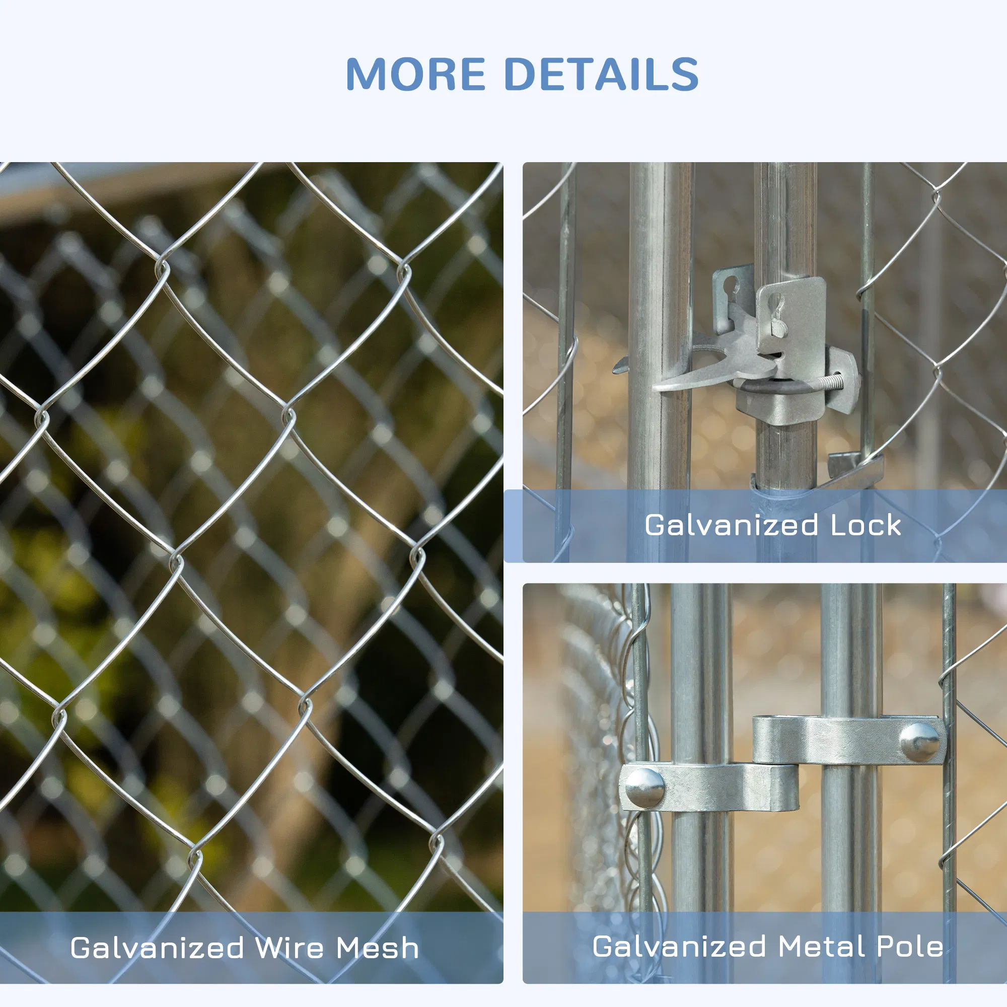 99 Sq. Ft. Dog Playpen Outdoor with Galvanized Steel Frame, for Small and Medium Dogs, 13.1' x 7.5' x 6' — image 4