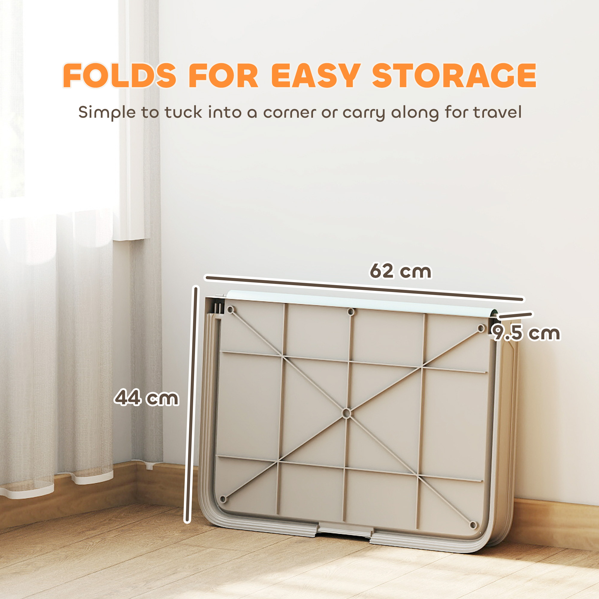 Porta Pañales Plegable para Perros con 3 Rodajas Desechables, 33.9" x 24.4", Gris — imagen 5