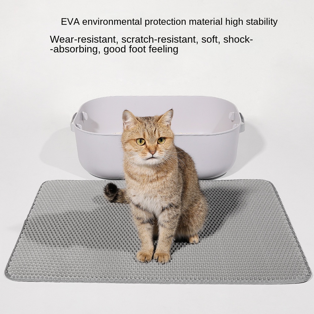 Lámina de filtro de caja de arena para gatos doble capa con suelo antideslizante EVA — imagen 3