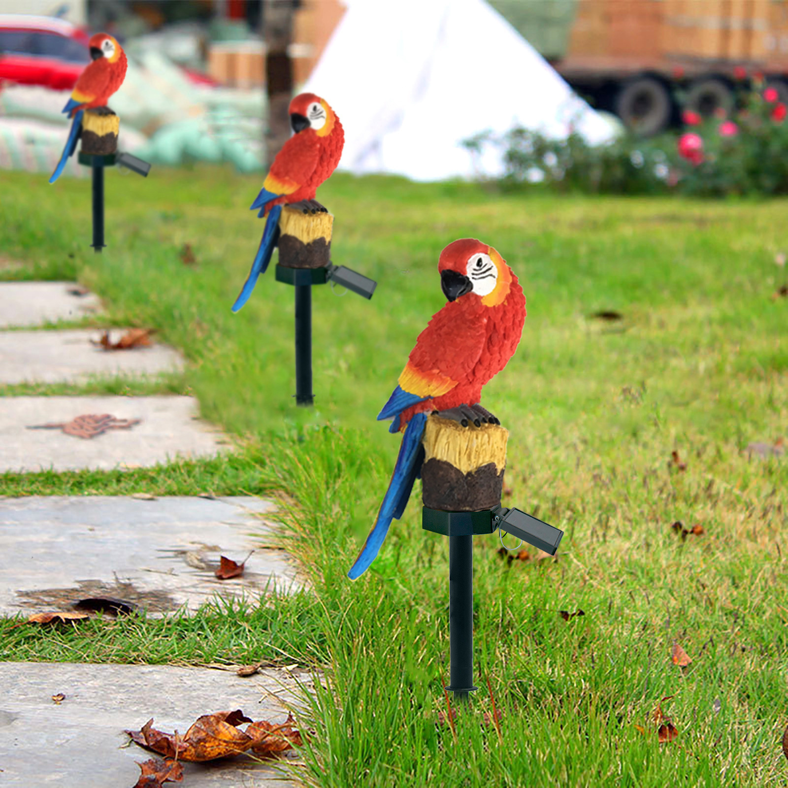Solar Resin Parrot Floor Lamp Outdoor Park LED Landscape Lamp Park Decoration Lawn Lamp — image 2