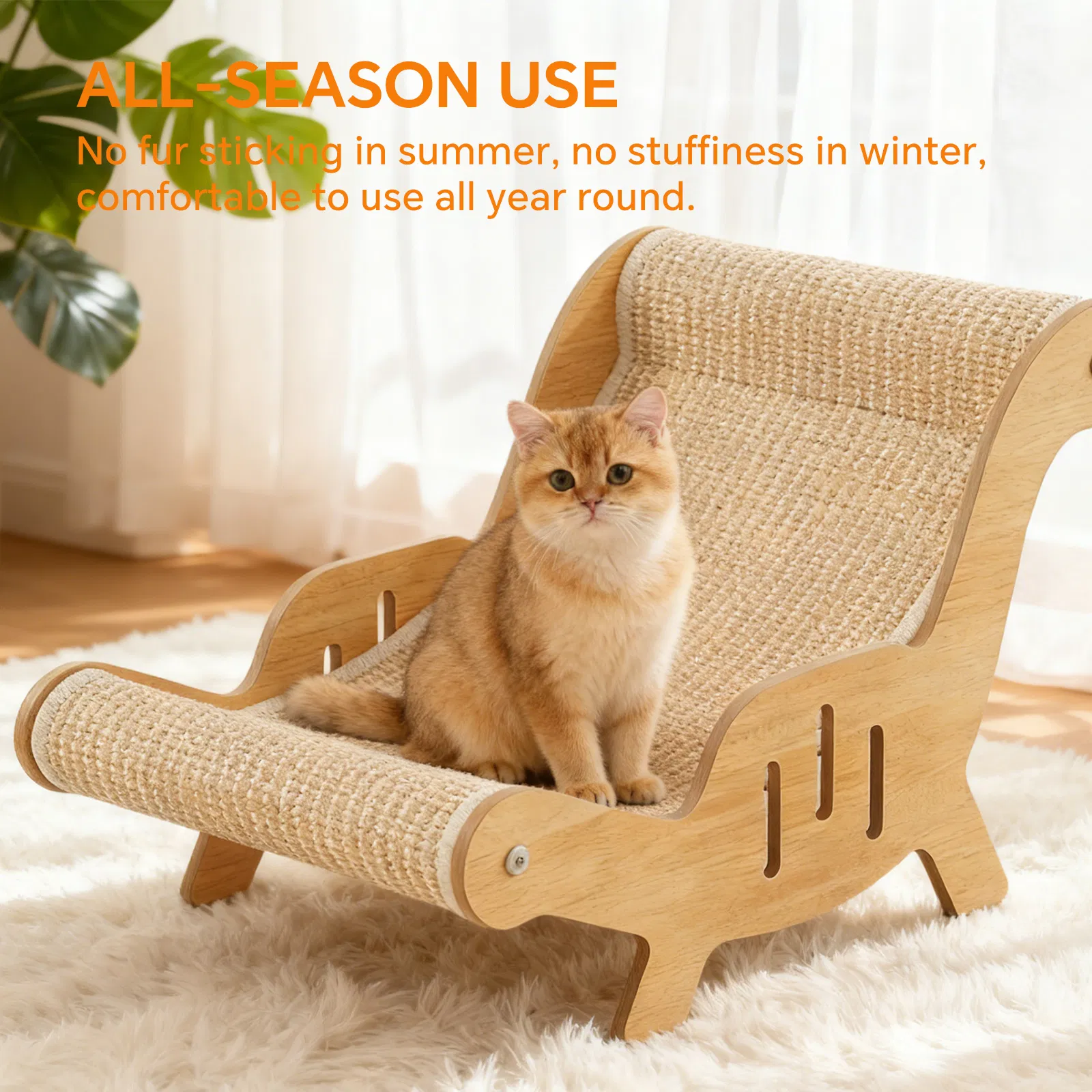 C-type all inclusive sisal cat lounge chair - integrated aesthetic, a natural decompression and relaxation place for cats — image 3