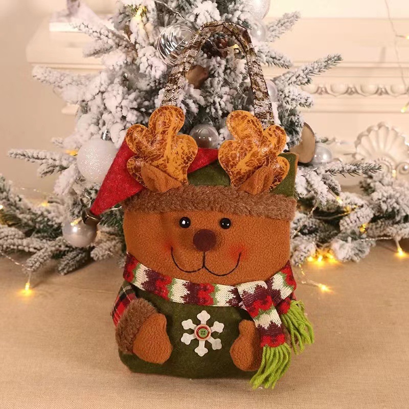 Christmas decoration supplies, elderly snowman, deer figurine, candy bag, Christmas gift bag, handbag, gift bag — image 5