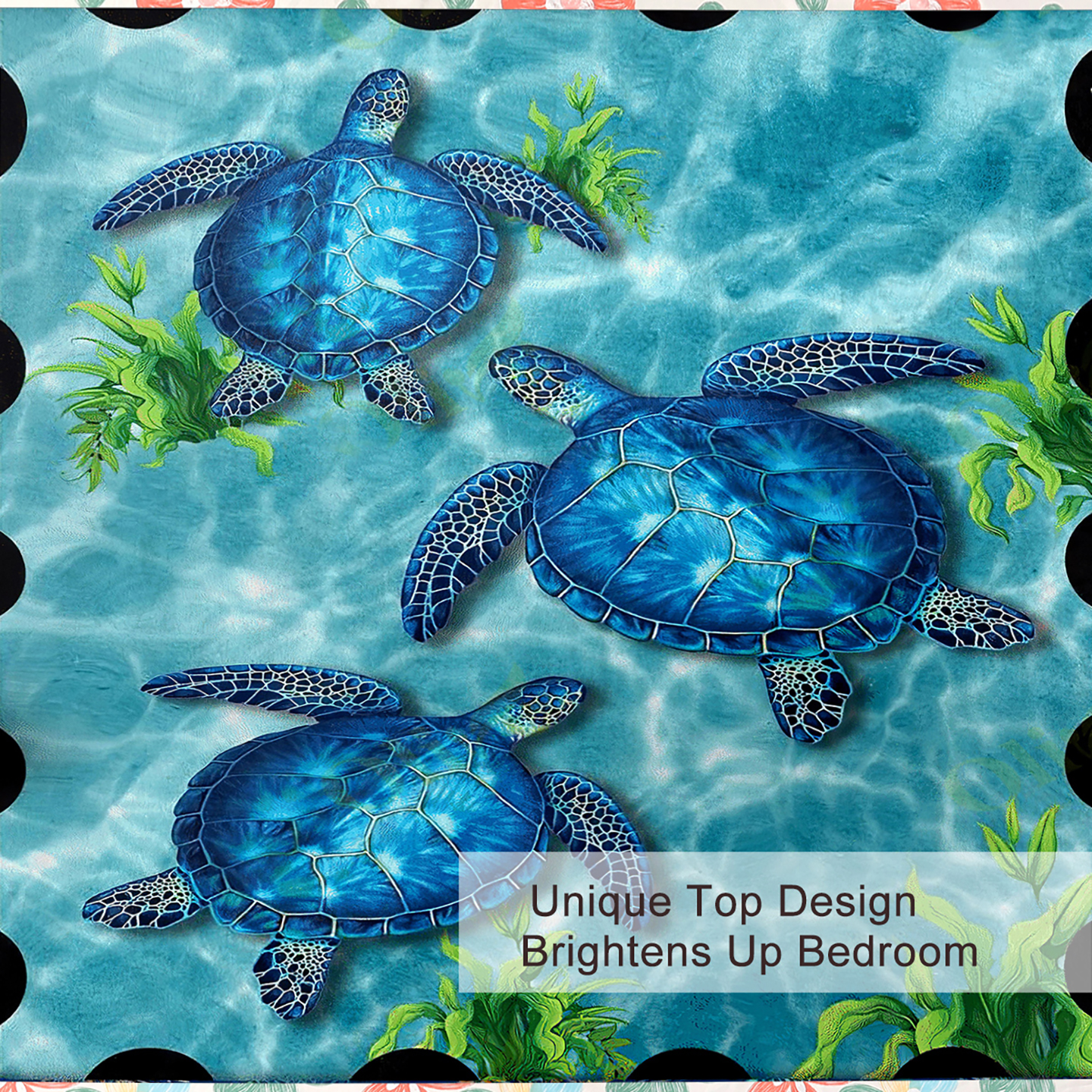 Manta de Tortuga Marina Estampada para Edredón, Conjunto de 3 Piezas Tamaño Rey, Muy Suave, Para Cama y Habitación, Todo el Año — imagen 16
