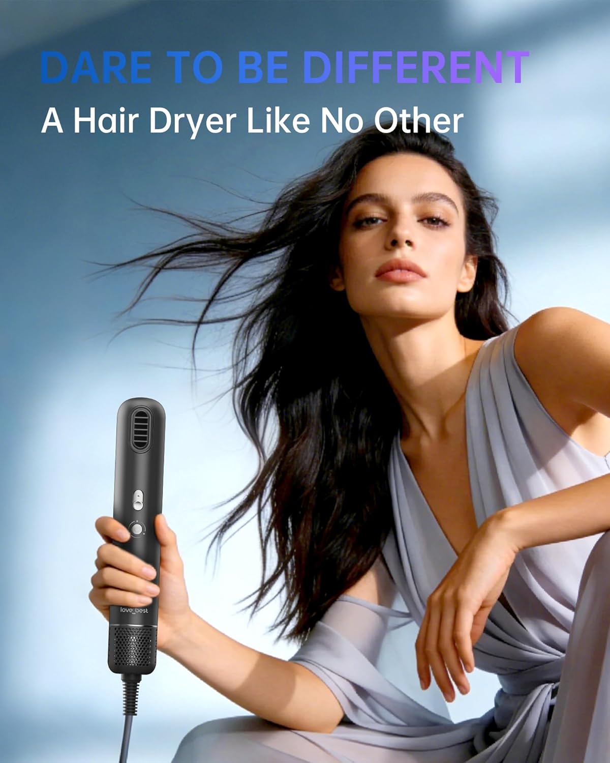 Secador de Cabello Mini - Tamaño Portátil para Viajes, 110.000 RPM para Secado Rápido, 1 Milardo de Iones para Suavizar, 0,55 lb Ligero, Secador Silencioso para Viajes Gimnasio Niños Mujeres Hombres — imagen 1
