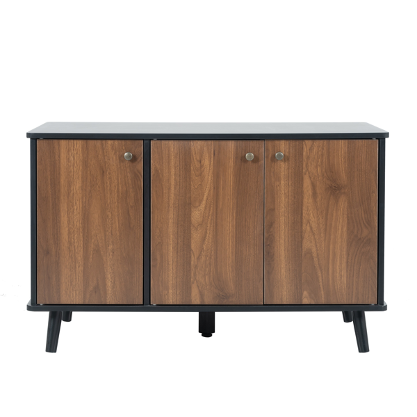 Litter Box Enclosure, Cat Litter Box Furniture With Hidden Plug, 3 Doors, Indoor Cat Washroom Storage Bench Side Table Cat House, Large Wooden Enclused Litter Box House, Black And Walnut — image 3