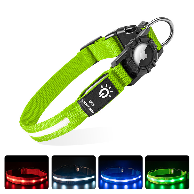 Collar para mascotas compatible con localizador Airtag, resistente al agua IPX7, recargable, collar luminoso para perros — imagen 7