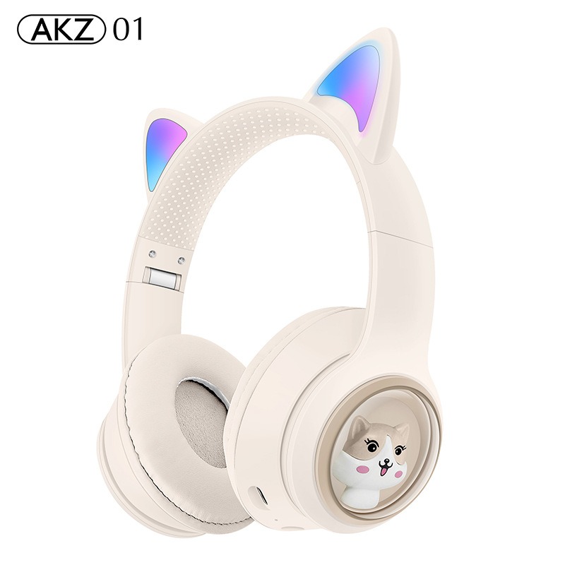 AKZ-01 Children's Cartoon Luminous Cute Pet Bluetooth Earphones Stereo Head mounted Bluetooth Earphones — image 5