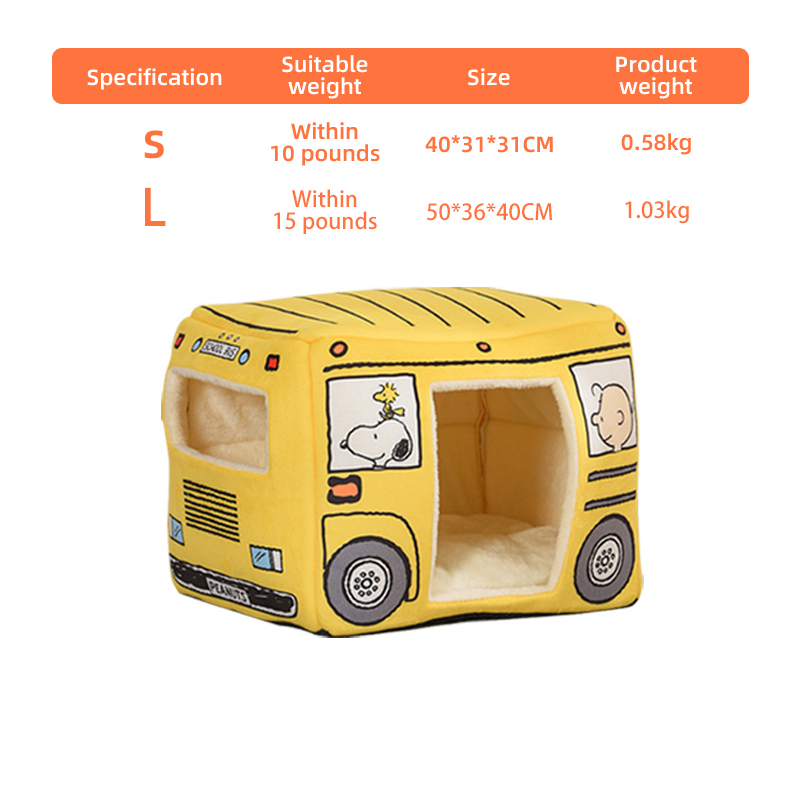 Gato en forma de autobús - Caja para mascotas adorables para todo el año - Universal - Semi cerrada - Caja para gatos pequeños y perros medianos plegable — imagen 7