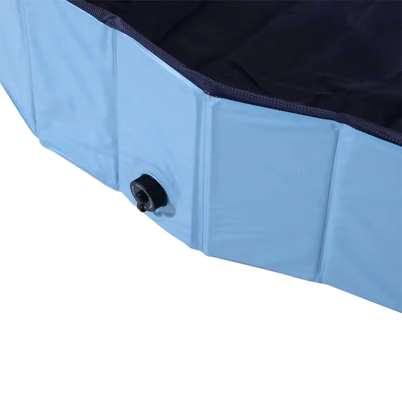 Foldable PVC Pet Swimming Pool Portable Dog Bath Tub With Drain Valve 160X30CM — image 3