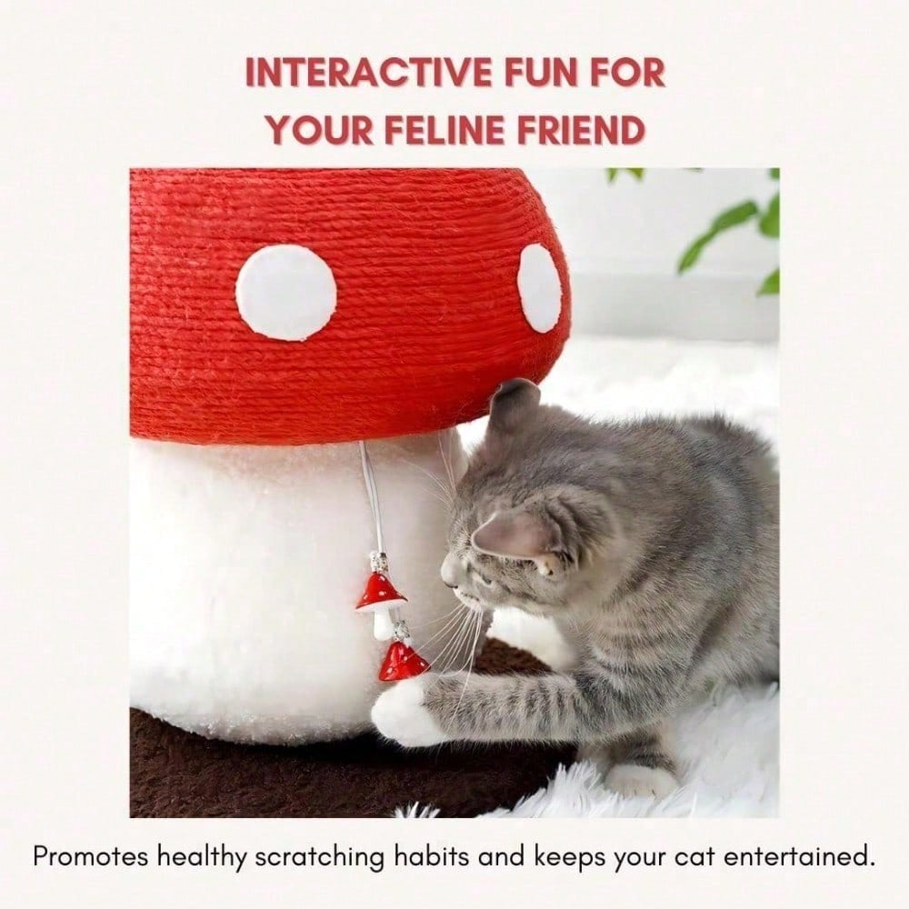 Poste de Rasguñado de Hongos Diseño Único, Envuelto en Sisal, Ideal para Gatos Medianos y Pequeños, Sin Montaje Requerido Juguetes para Gatos Árbol para Gatos — imagen 7