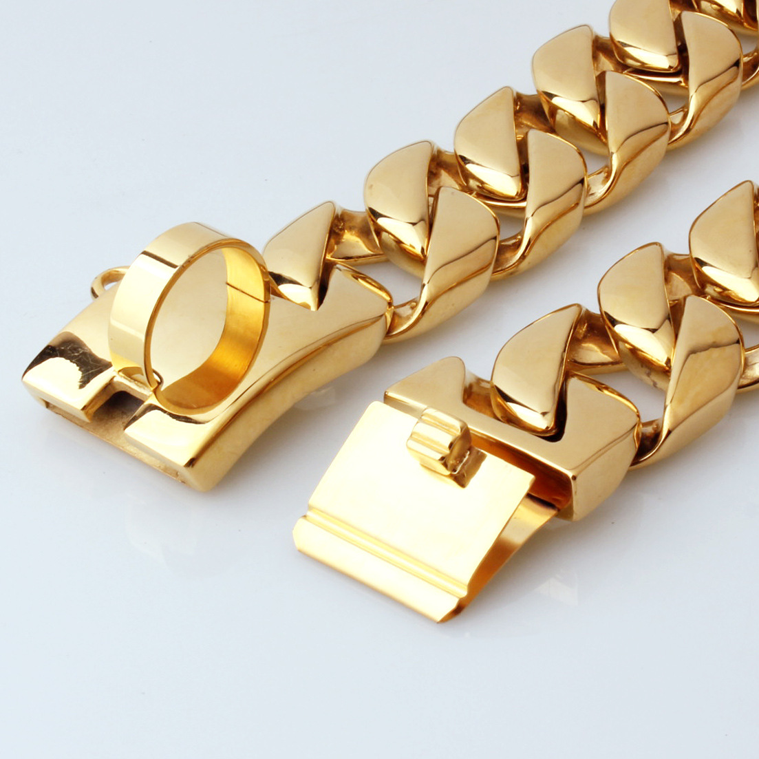Stainless Steel Dog Collar Dog Necklace Gold Dog Chain Fierce Dog Castro Bully Doberman Bulldog Dog Chain — image 2