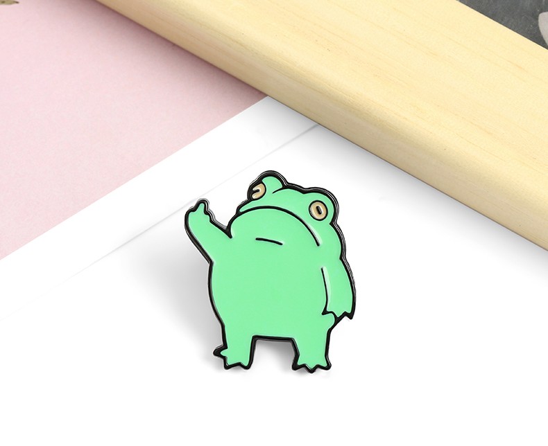 Funny Frog Enamel Pin Custom Cool Animal Brooches Bag Lapel Pin Cartoon Froggy Badge Jewelry Gift for Friends — image 2