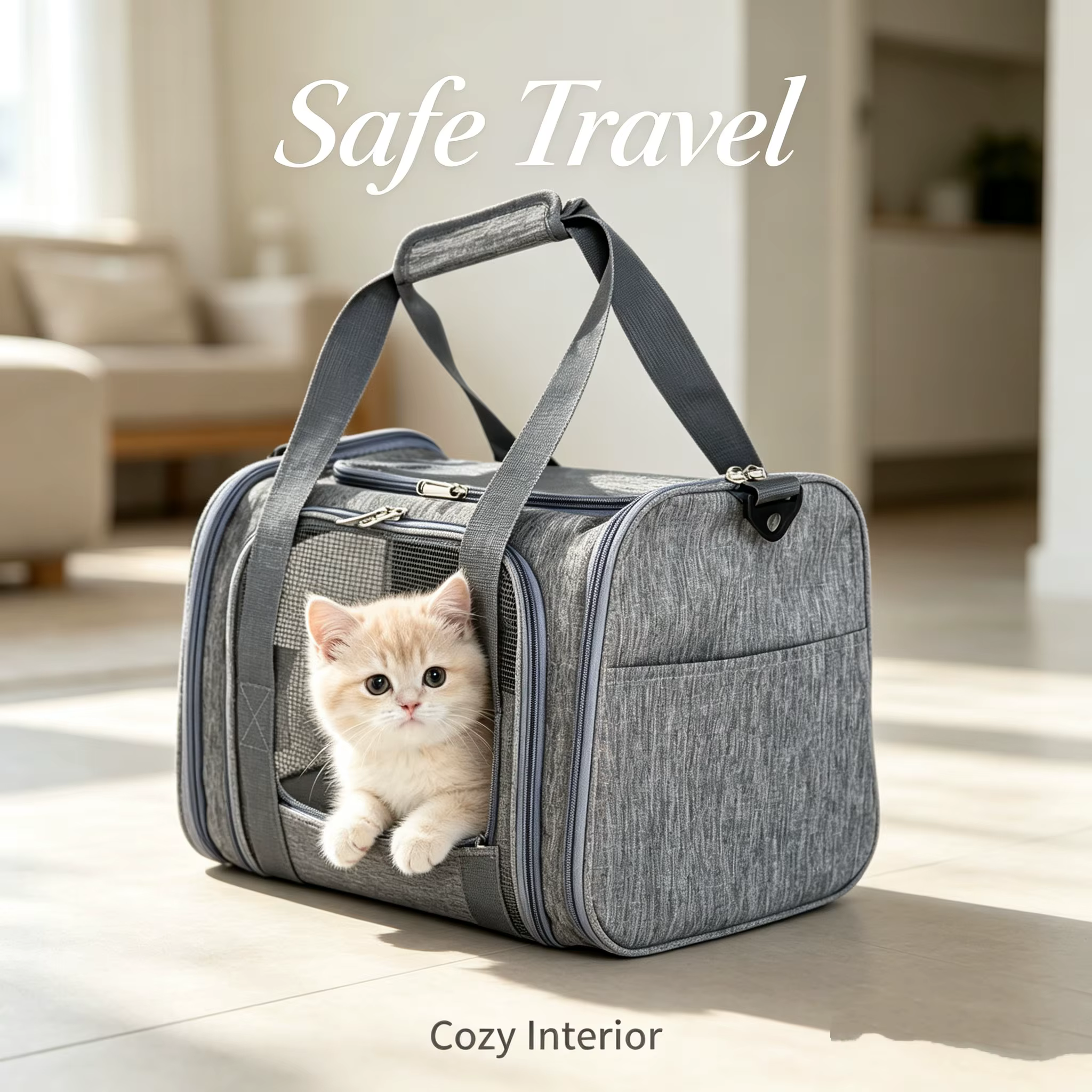 Soft-Sided Pet Carrier Bag for Medium Large Cats & Puppies, Portable Travel Dog Carrier Handbag — image 1
