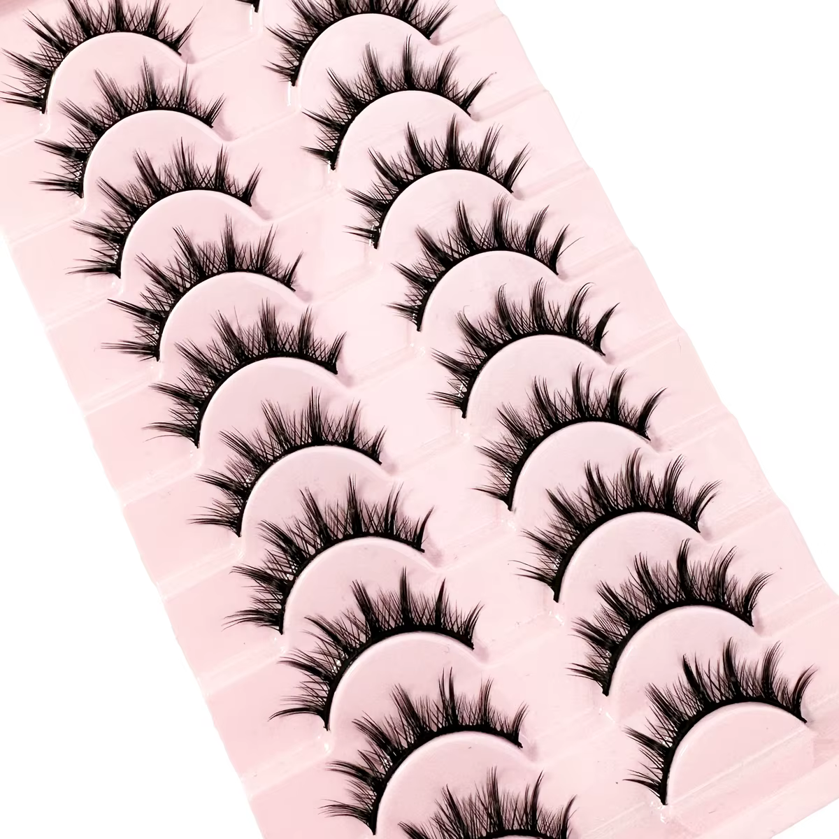 Pestañas 10 Pares – Mange Lashes 3D Cat Eye, Pestañas Faux Mink, Pestañas falsas naturales esponjosas, Herramientas de maquillaje Wispy — imagen 4