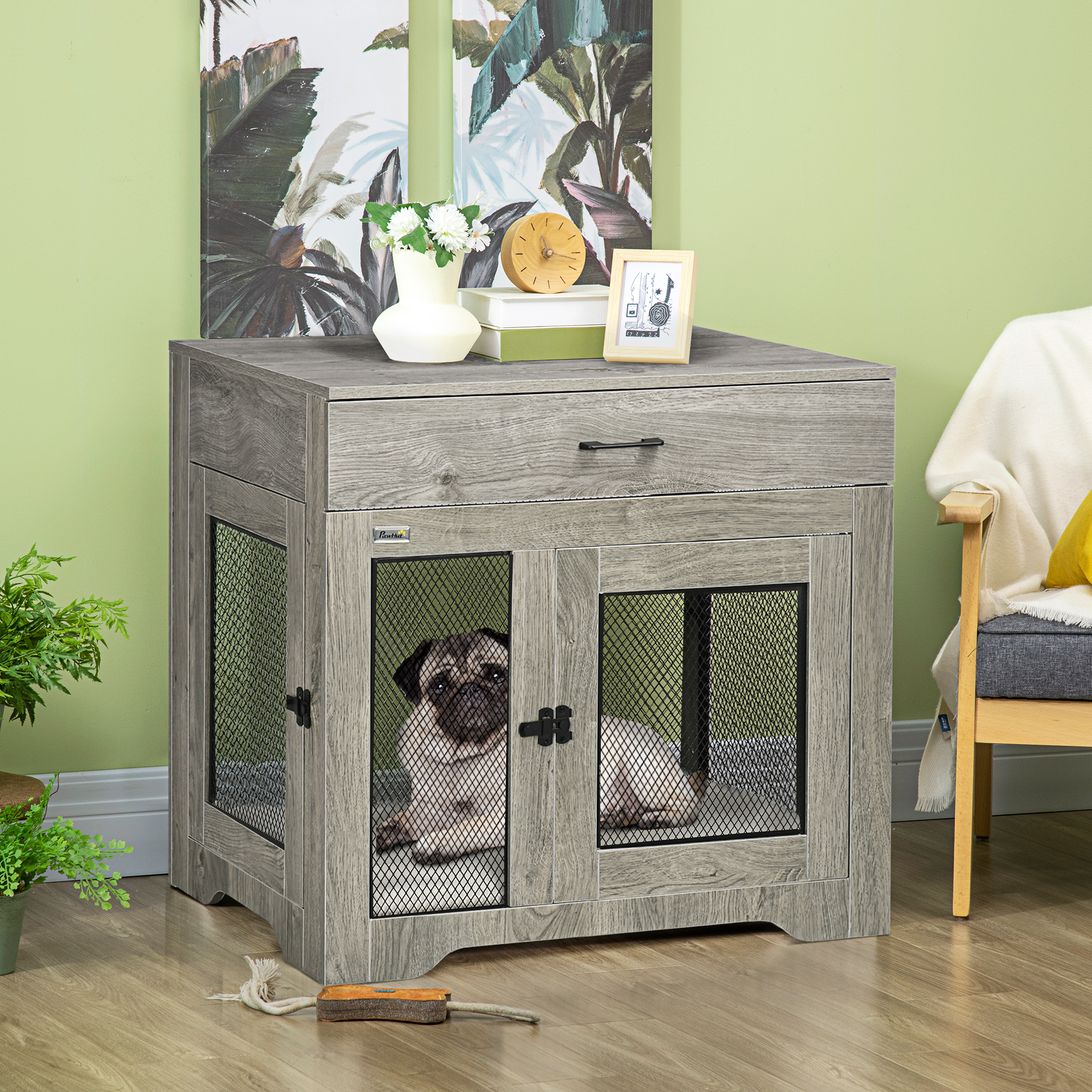 Caja de Comida Decorativa para Perros Pequeños con Sofá Acogedor, Cajón y Mesa de Entrada — imagen 1