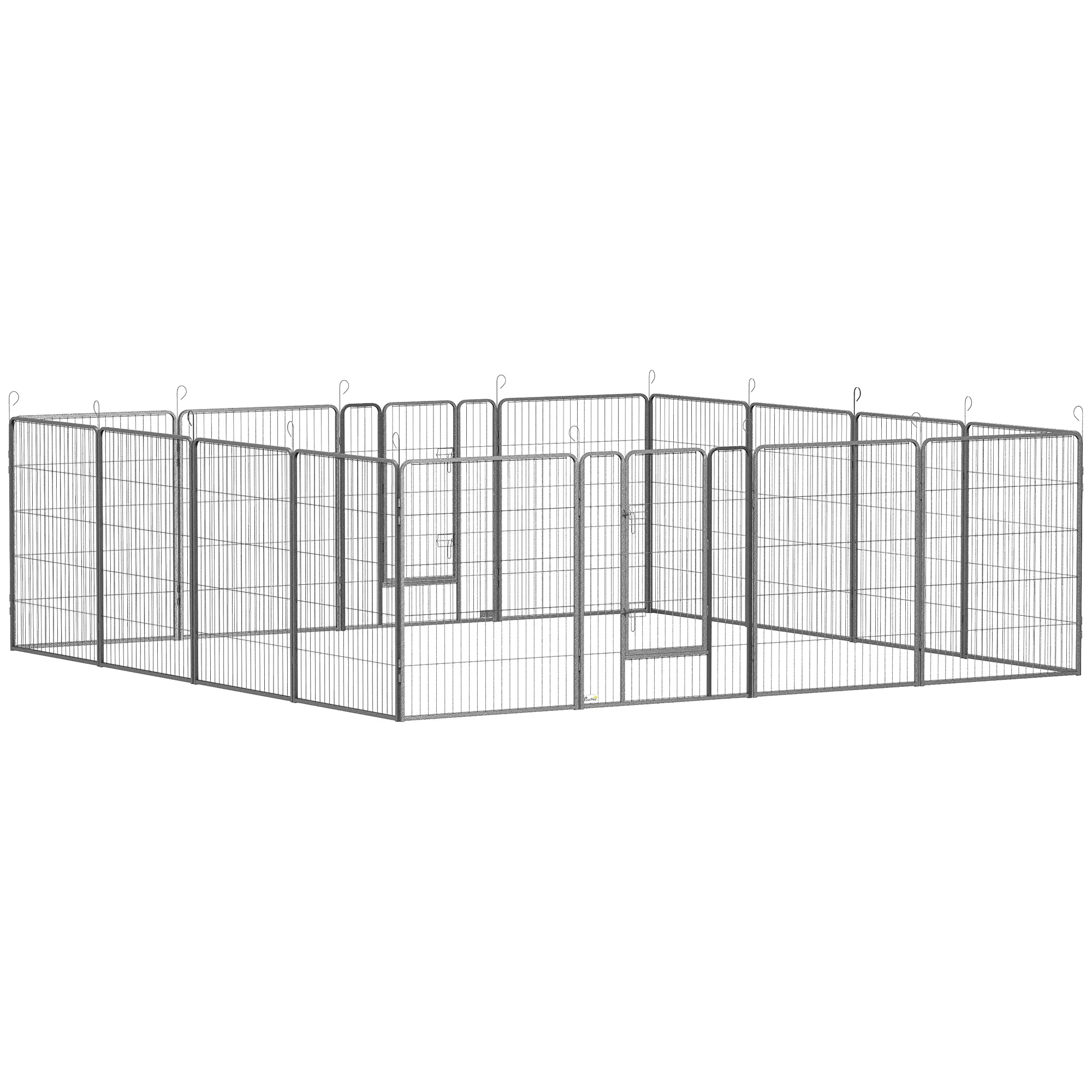 16 Panel 39" Height Heavy Duty Dog Playpen for Small Medium Large Dogs, Grey — image 1