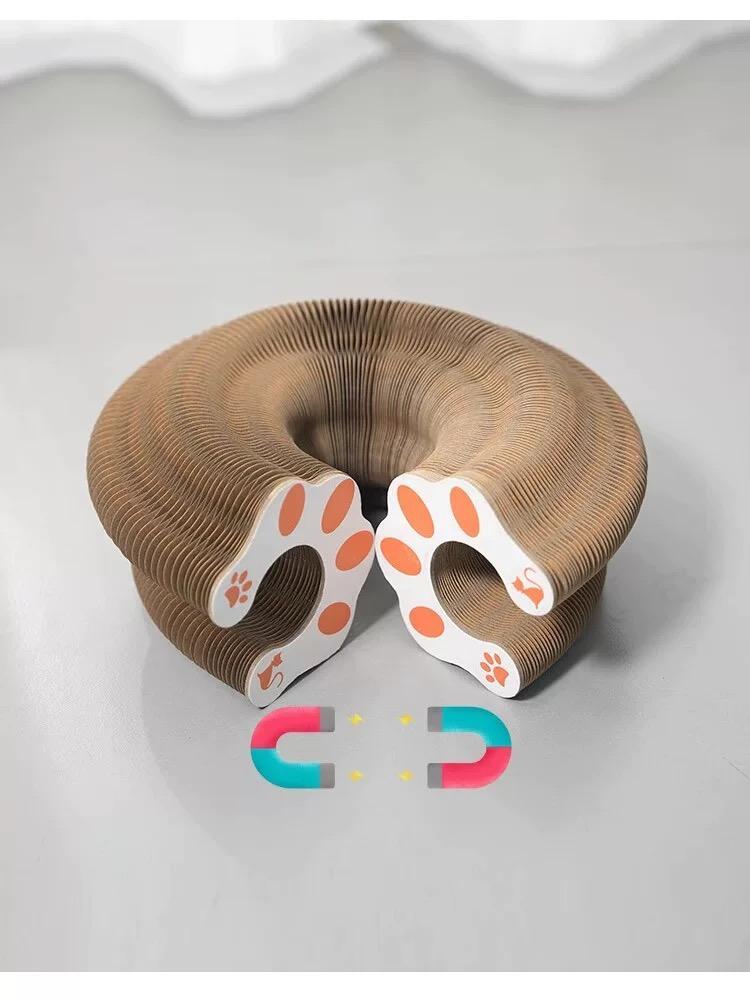 Poste de Rastrillado para Gatos Unico Pieza, Diseño Plegable Accordion, Grano Madera, Anti-arrugas, Resistente al Desgaste, Juguetes Interactivos para Gatos — imagen 5