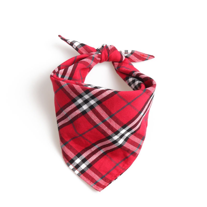 Pet triangle scarf, neck tie, saliva towel, dog scarf, double-layer Scottish British style — image 5