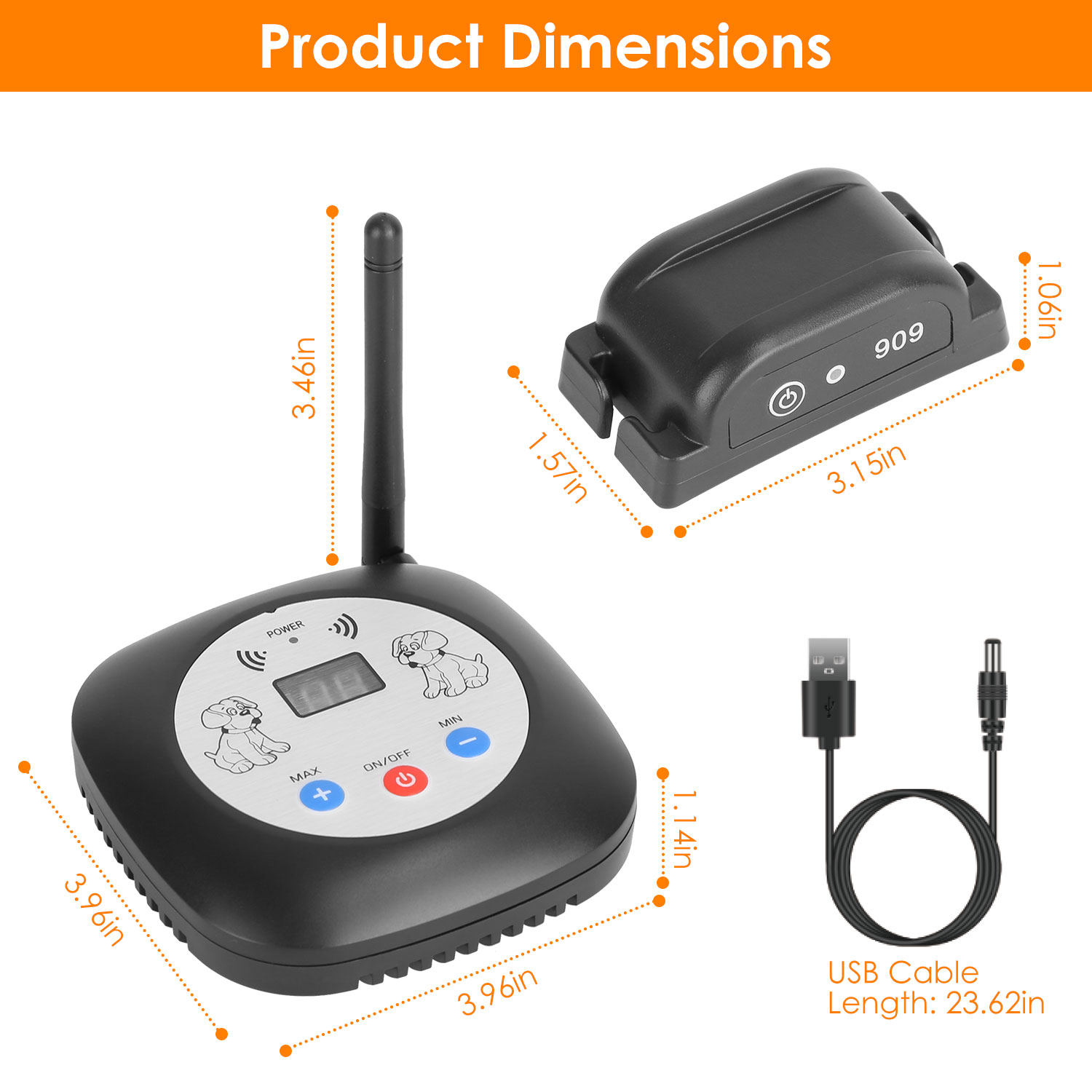 1 Juego de Cerca Eléctrica Inalámbrica para Perros de 328FT con Monitor de Ubicación GPS, Collar Receptor Recargable, Sistema de Cerca con Sonido y Vibración para Perros Pequeños, Medianos y Grandes — imagen 11
