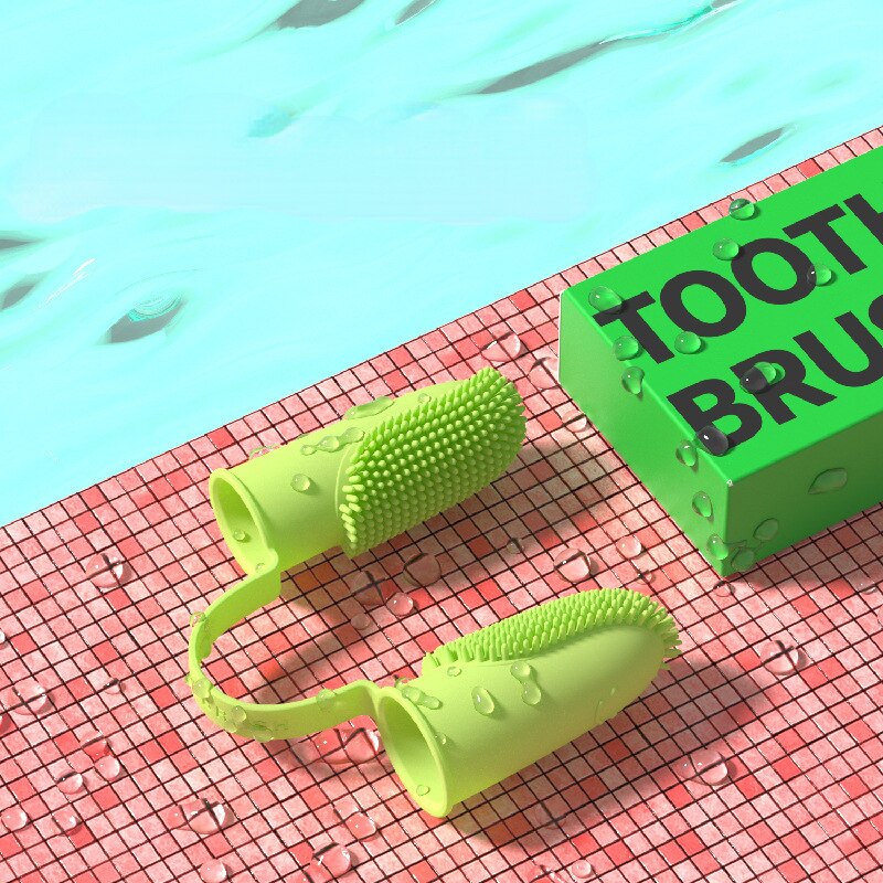 Dental para Perros con Dedos Dobles - Cepillo Oral para Mascotas con Mangas de Látex — imagen 4