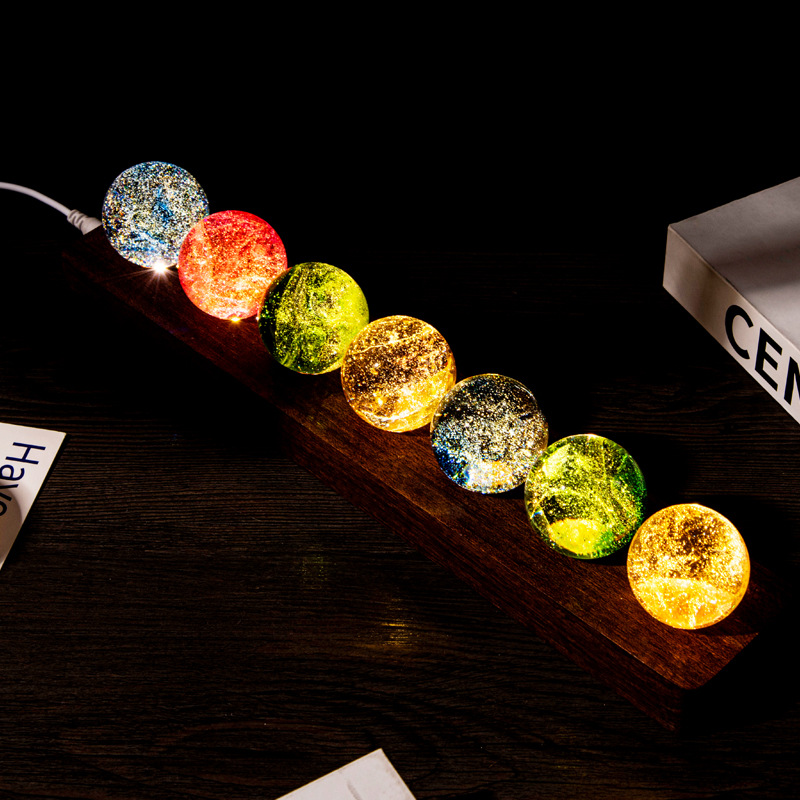 Creative Colorful Glass Dragon Ball Luminous Crystal Ball Seven Star Array Birthday Gift Home Decoration Light Luxury Ornament — image 9