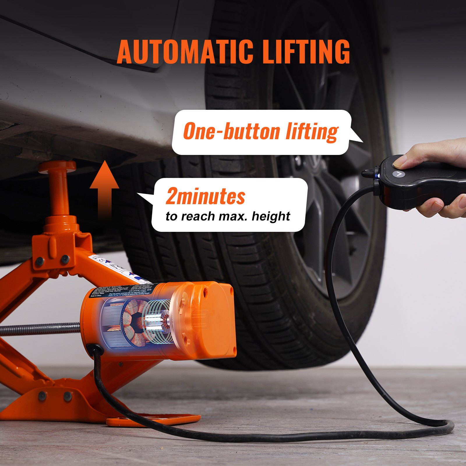 Electric Car Jack, 3 Tons /6600 Lbs Scissor Jack, 12V Electric Automatic Jack With Double Saddles And Remote Control, Portable Car Jack For Sedan, SUV, Truck Tire Change — image 2