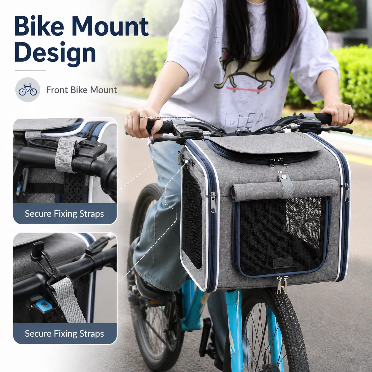 Mochila Transportadora para Mascotas, Bolsa Portátil para Gatos y Perros, Exterior, Viaje, Bicicleta, Motocicleta, Transportador Respirable de Hombro para Mascotas Pequeñas — imagen 3