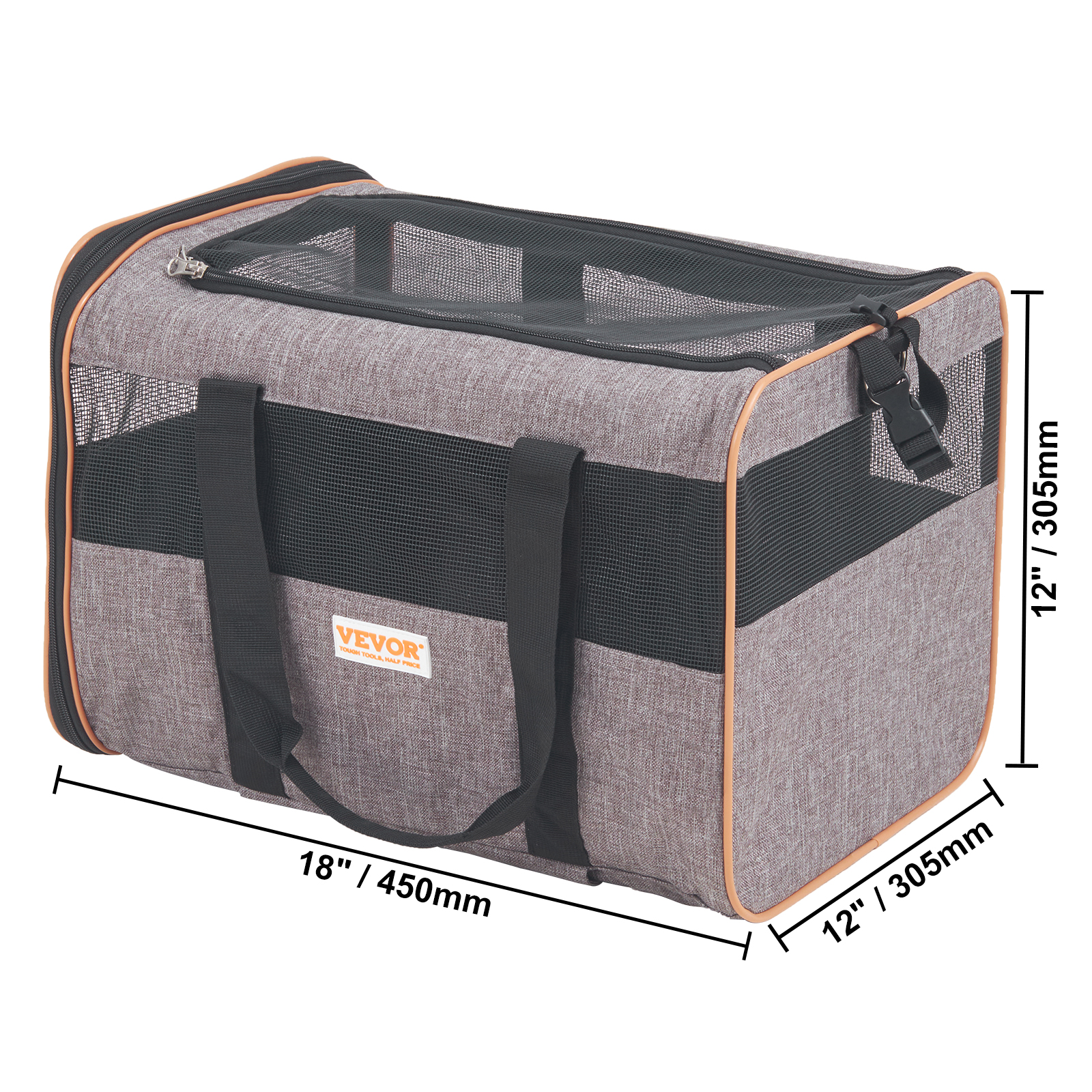 Porta Mascotas VEVOR con Ruedas, Aprobado para Aviación - Transportador de Animales con Manija Telescopica y Cinturón Hombro, Porta Perros con Ruedas para Mascotas hasta 10 kg, Con 1 Tazón Plegable, Gris — imagen 2
