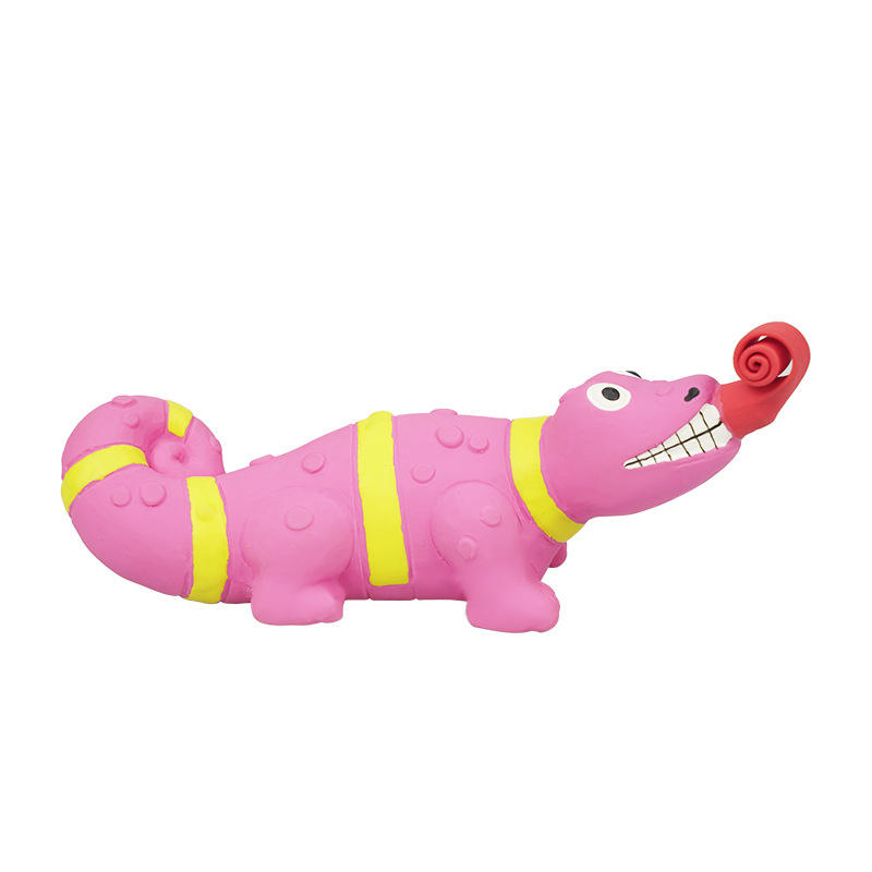Toy New Product Latex Tongue Squeezing Lizard Crocodile Squeezing and Making Sounds Funny and Soothing Dog Toys — image 1