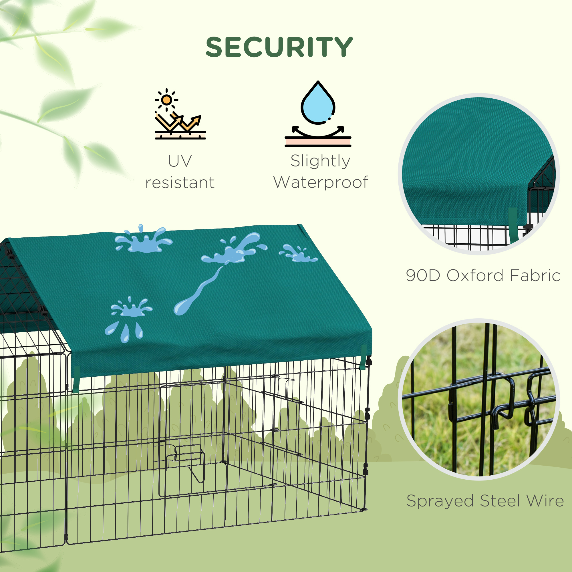 73" Small Animal Playpen with Roof for Rabbits, Chicken, Chinchillas — image 4