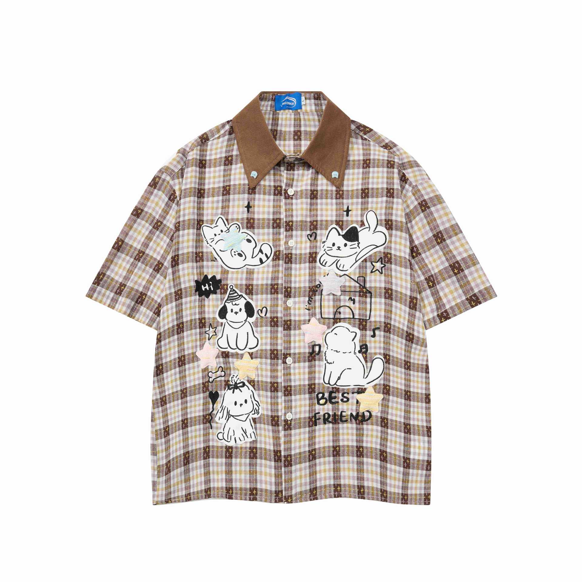 Animal embroidery short sleeved shirt — imagen 6