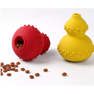Pet Food Leakage Toy Dog Natural Rubber Educational Toy Choke Proof Gourd Slow Food Dog Toy — image 2