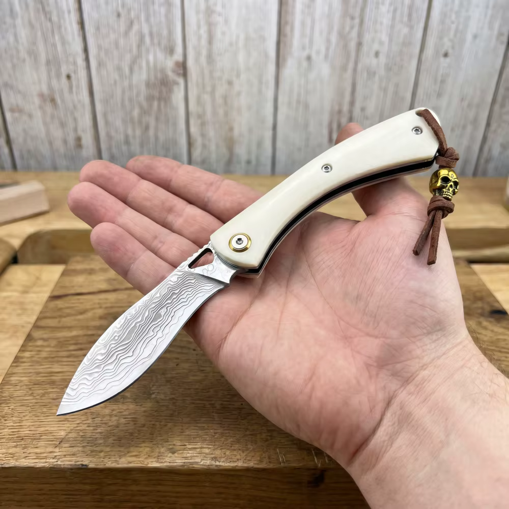 Higonokami Knife - Damascus Steel Folding Knife High-quality Compact EDC Outdoor Adventure Fishing Knives Lightweight Practical — image 3