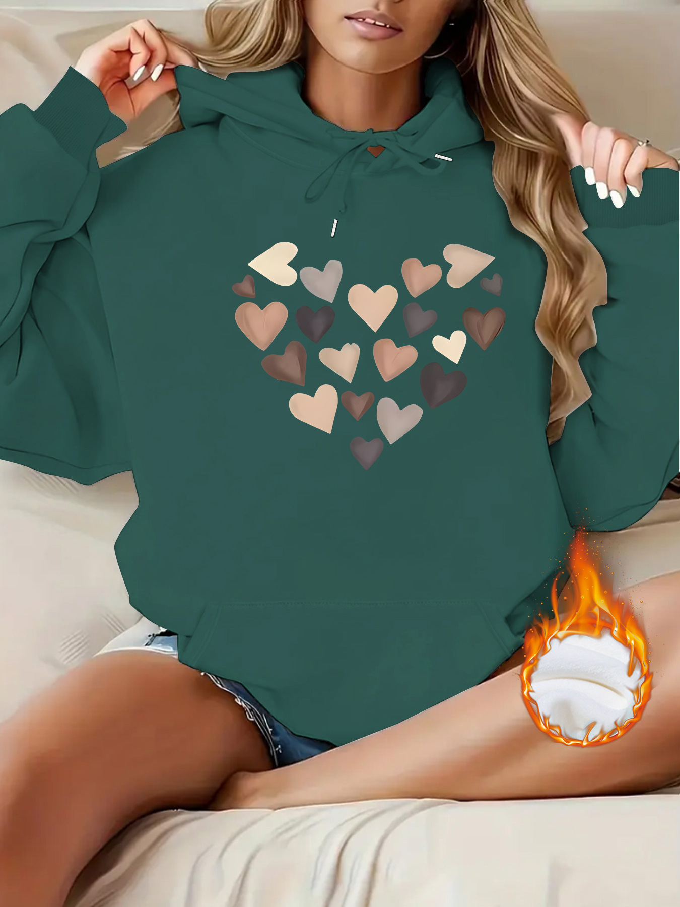 Kangaroo pocket hooded long sleeved sweatshirt — image 12