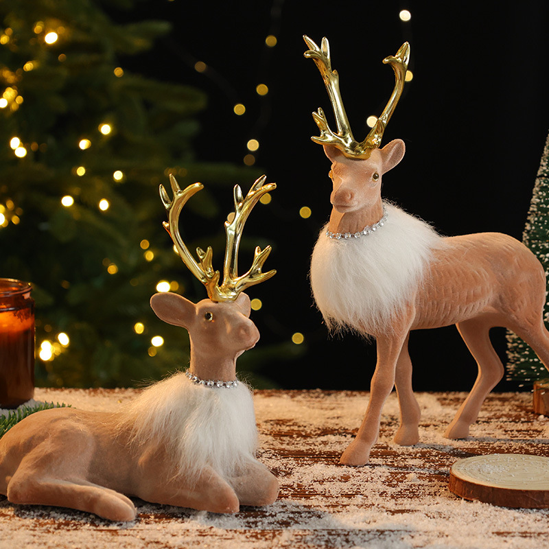 Christmas Reindeer Decoration, Christmas Ornament, Cartoon Holiday Decorative Figurine — image 2
