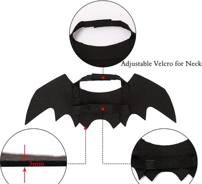 Cute Felt Bat Wings Halloween Costume Accessory for Small Dogs and Cats, Funny Pet Toy — image 2