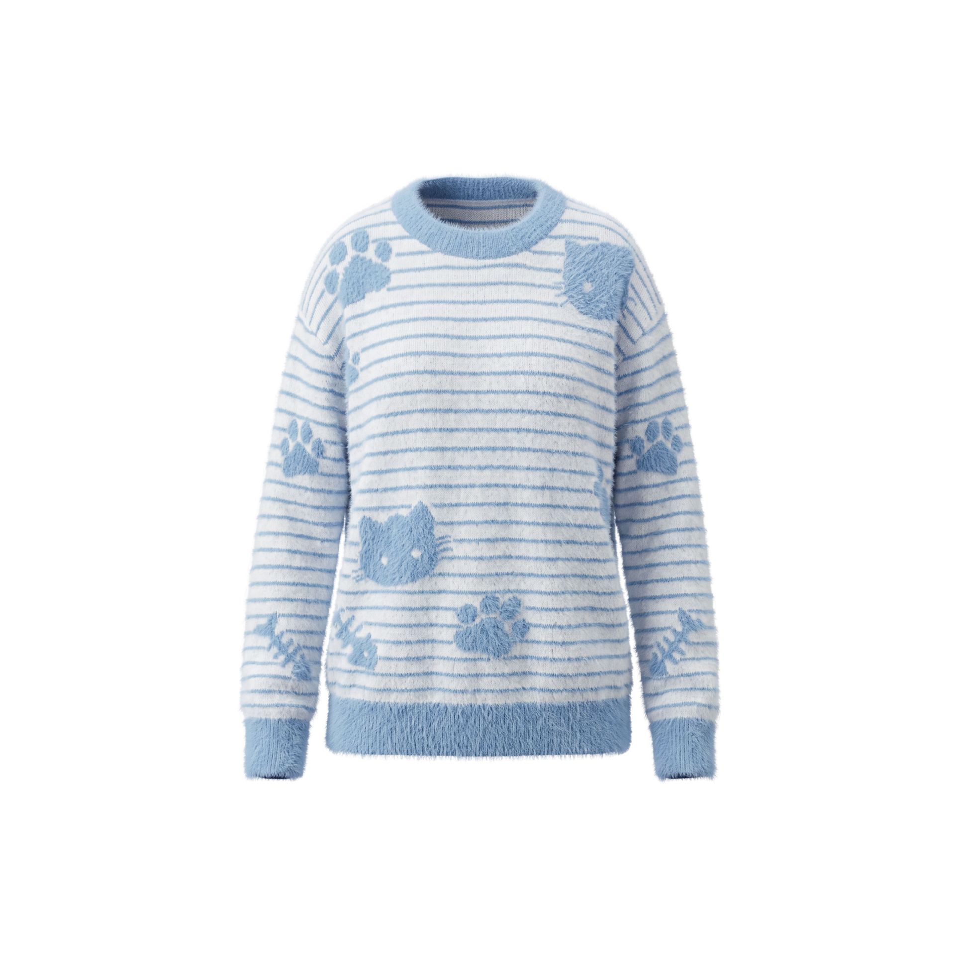 Cat Claw Fish Bone Jacquard Sweater — image 1